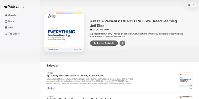 Apple Podcasts page for EVERYTHING Flex-Based Learning
