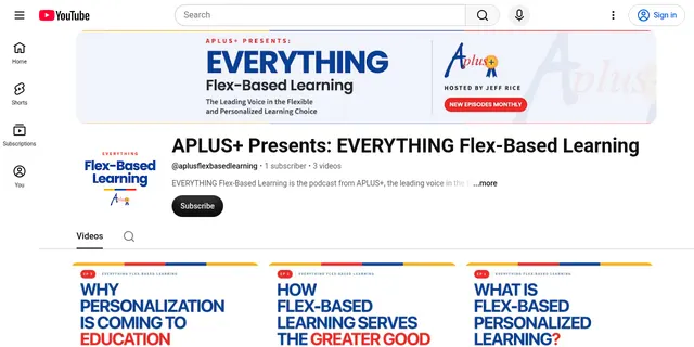 YouTube page for EVERYTHING Flex-Based Learning